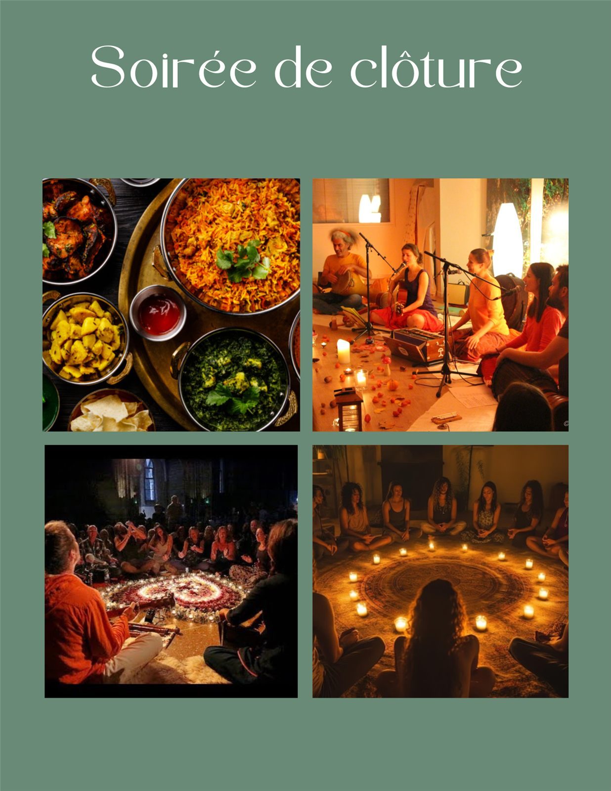 Soirée de clôture de retraite — repas partagé aux chandelles